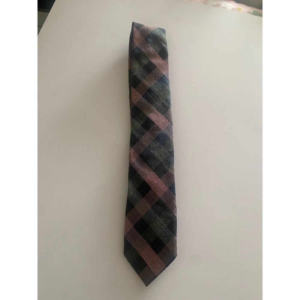 Chaps Pink & Gray Plaid Necktie Men's Classic Business Casual Preppy